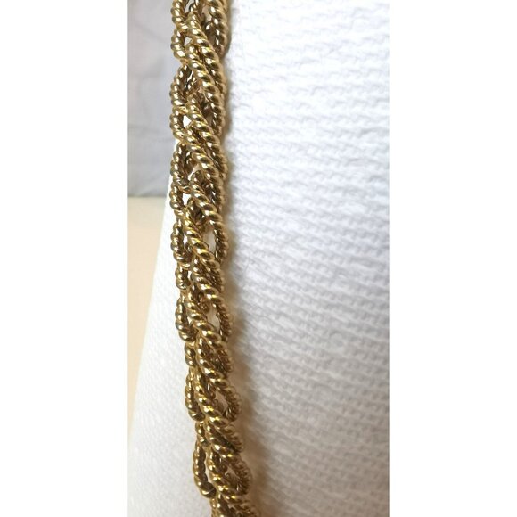 Alfred Sung Braided Gold Tone Necklace Vintage - Picture 9 of 9
